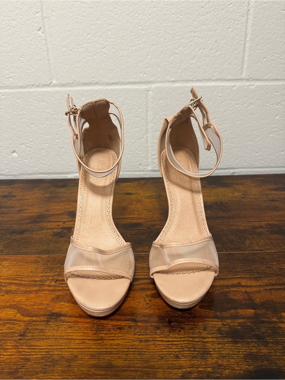 Charlotte Russe Nude Ankle-Strap High Heel Sandals -SH7
